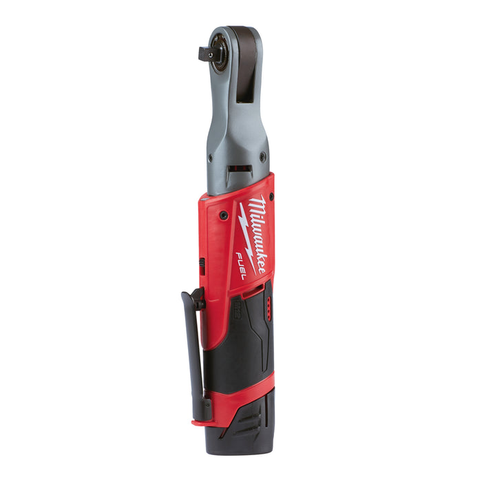 M12FIR38-201B MILWAUKEE M12 FUEL Sub Compact 3/8'' Ratchet, X1 M12 2Ah Battery, M12 Charger, Tool Bag