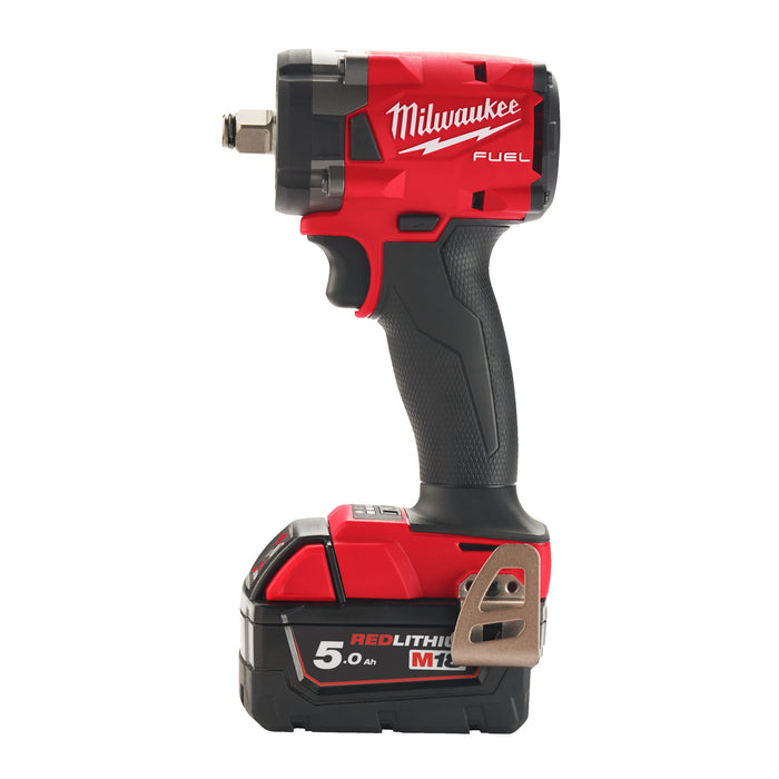 MILWAUKEE M18 FUEL 3/8'' Compact Impact Wrench with Friction Ring (2x M18 5Ah Batteries, M12-18 Fast Charger in HD Box)
