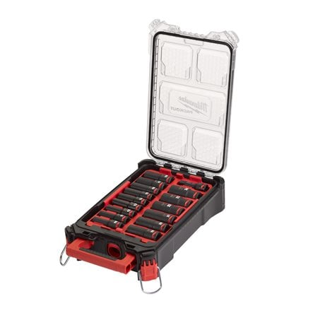 4932480943 Milwaukee SHOCKWAVE Impact Duty 1/2 Inch Deep Impact Socket Set - 16 pc in Packout Case
