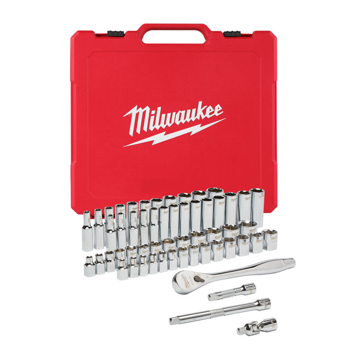 4932464946 Milwaukee 38 Drive Ratchet Socket Set Metric Imperial 56pcs