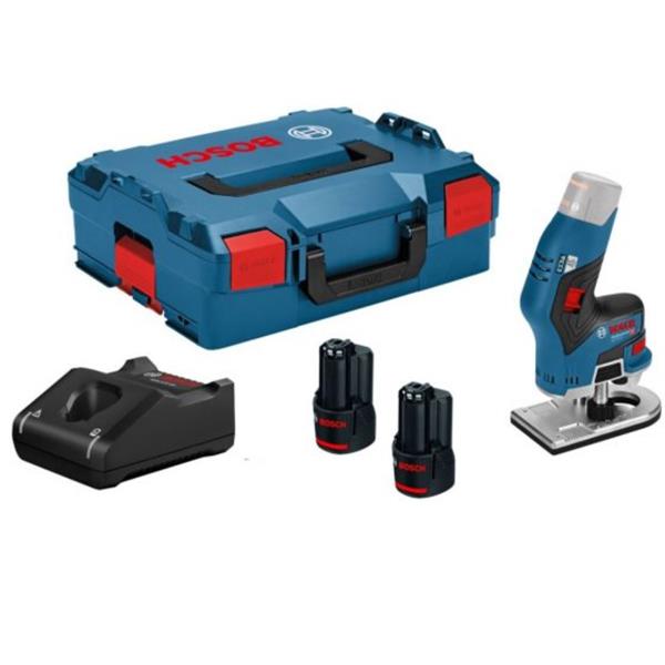 Bosch GKF 12V-8 Brushless Cordless 12V Compact Router Trimmer L-BOXX Kit (2x3Ah)