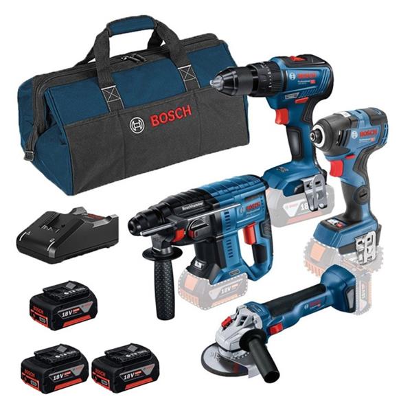Bosch 4 Piece Brushless Power tool Kit (3x4Ah)