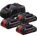 Bosch Battery Starter Set: 3 x GBA 4Ah ProCORE 18V Batteries + GAL 18V-40 Charger