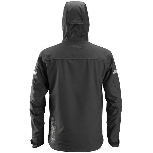Snickers Allroundwork Softshell Hooded Jacket - Black/Black