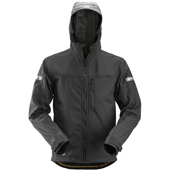 Snickers Allroundwork Softshell Hooded Jacket - Black/Black