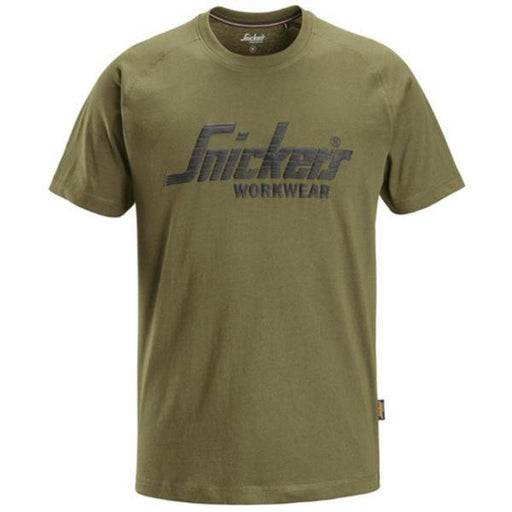 Snickers 2590 Logo T-Shirt- Khaki Green
