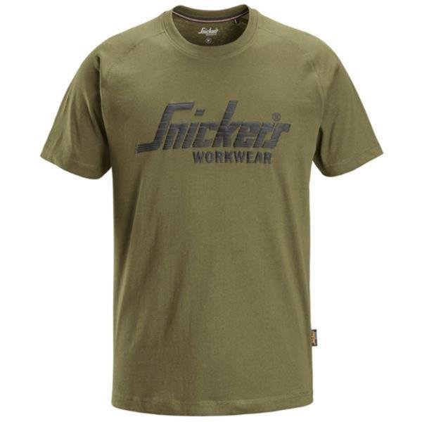 Snickers 2590 Logo T-Shirt- Khaki Green