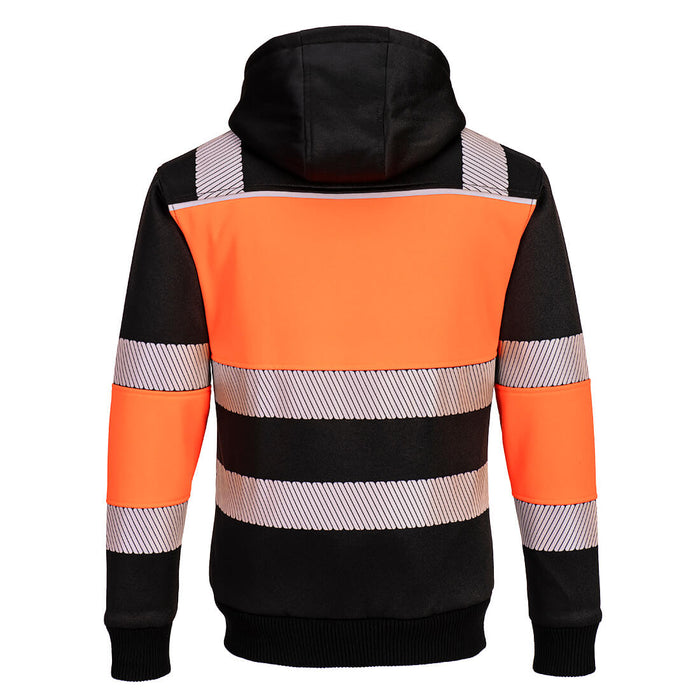 PW3 Hi-Vis Zipped Class 1 Winter Hoodie Orange/Black