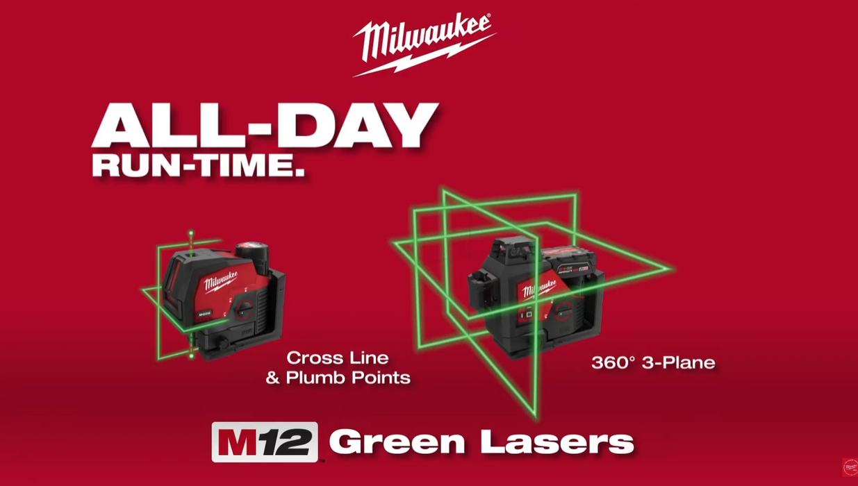 Milwaukee -  M12 Green 360 3 Plane Laser (Bare unit)