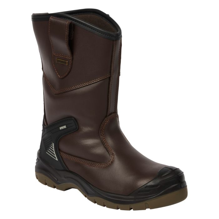 Apache Apache AP305 Waterproof Rigger Boot – Ankle Pads and Mid Sole, Brown Leather
