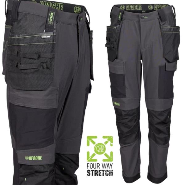 Apache Apache Calgary Stretch Trousers Grey / BLK