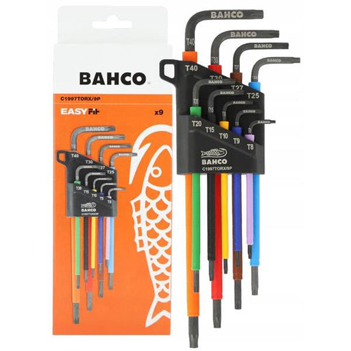 Bahco Bahco C1997TORX/9P 9 Piece Long TORX Coloured L-Key Set T8 – T40 C1997