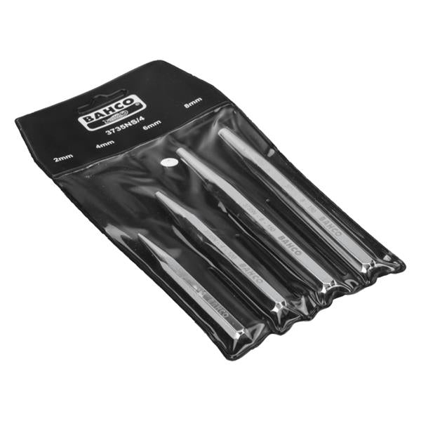 Bahco Bahco Centre Punch Set with Chrome Finish - 4 Pcs/Wallet 3735NS/4 BAH-3735NS-4