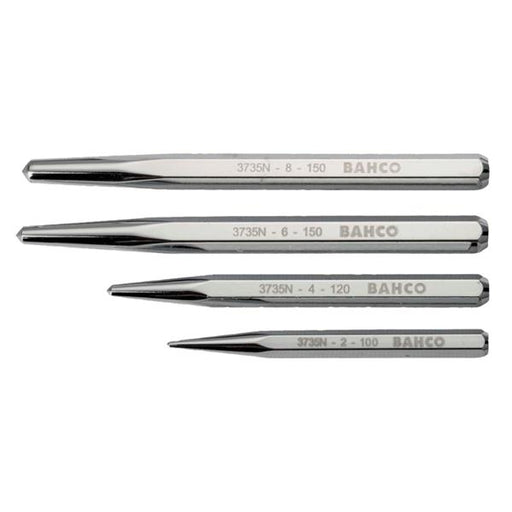 Bahco Bahco Centre Punch Set with Chrome Finish - 4 Pcs/Wallet 3735NS/4 BAH-3735NS-4