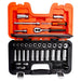 Bahco Bahco S330L 1/4" & 3/8" Drive Deep Socket Set Metric Hex Profile and Ratchet S330-3