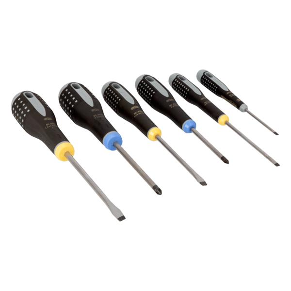 Bahco Bahco BE9882 ERGO Slotted/Pozidriv Screwdriver Set with Rubber Grip 6 Piece BE9882-2