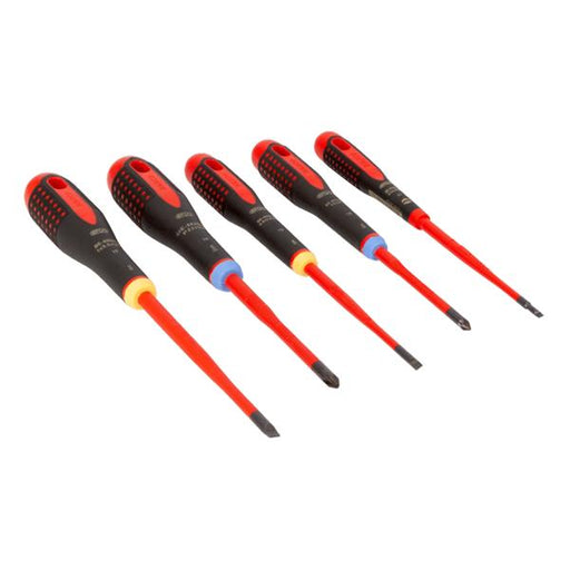 Bahco Bahco BE9882SL ERGO Slim VDE Insulated Slotted & Pozidriv Screwdriver Set 5 Piece BE9882