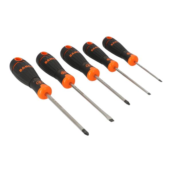 Bahco Bahco Fit Slotted/Pozidriv Screwdriver Set with Rubber Grip - 5 Pcs B219.015 B219