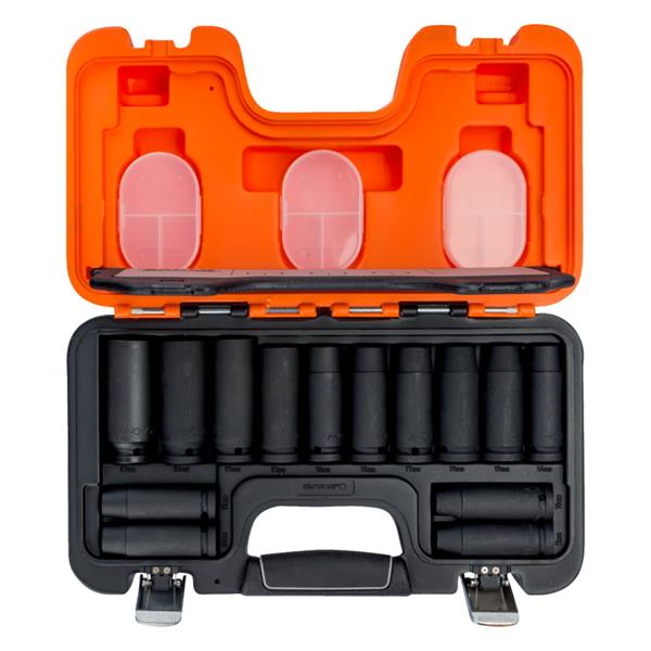 Bahco Bahco DD/S14 1/2" Drive Deep Impact Socket Set Metric Hex (14 Piece) S14