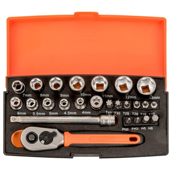 Bahco Bahco SBSL25 25 Piece Metric 1/4" Drive Socket Set SBSL25