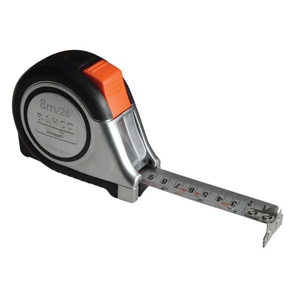 Bahco Bahco MTS-8-25-E 8m Stainless Steel Metric/Imperial Reversible Measuring Tape - Magnetic Tip BAH-MTS-8-25-E