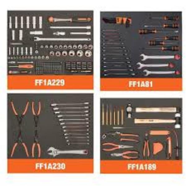Bahco Bahco 1475KXL6CBKFFSD 6 Drawer Roller Cabinet, Black, Foam Inlay Tool Kit with 234 Tools 1475KXL6CBKFFSD