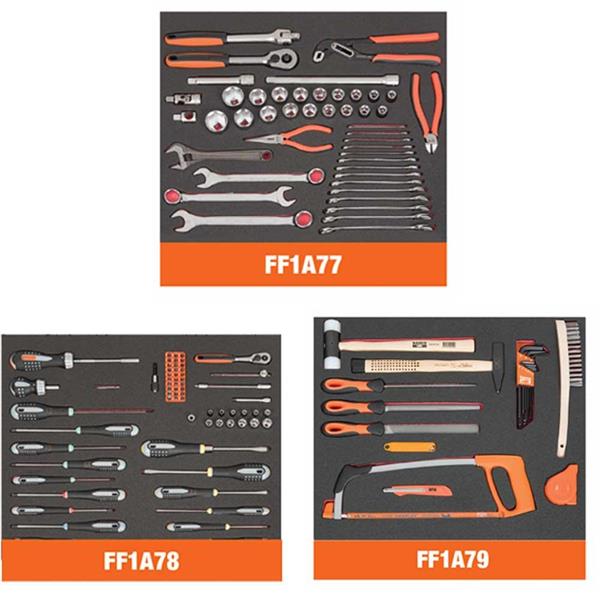 Bahco Bahco 5 Drawer Roller Cabinet, Black, Foam Inlay Tool Kit with 140 Tools 1472K5BKFF2SD