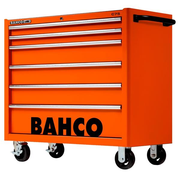 Bahco C75 40" 6 Drawer Mobile Roller Cabinet (Orange) 1475KXL6 1475KXL6