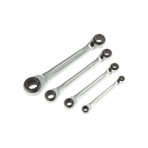 Bahco Bahco S4RM/4T 4-in-1 Ratcheting Ring Wrench Set - 4pc+Pouch BAH-S4RM-4T
