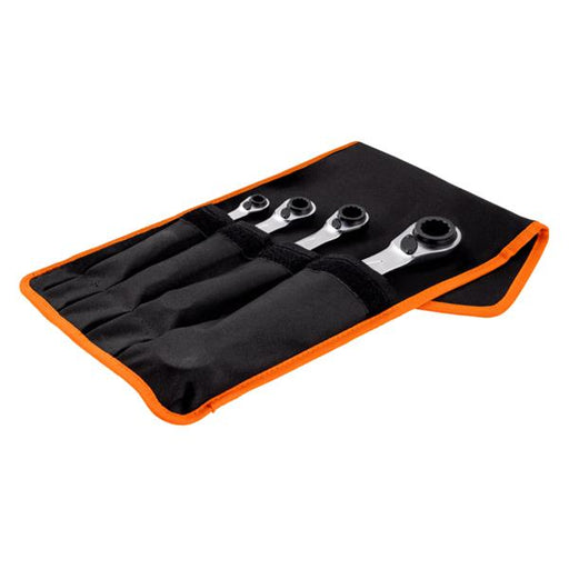 Bahco Bahco S4RM/4T 4-in-1 Ratcheting Ring Wrench Set - 4pc+Pouch BAH-S4RM-4T