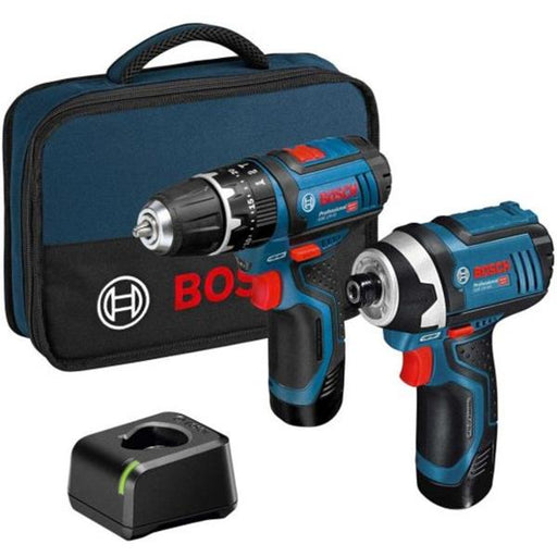 Bosch Bosch GSB 12V-15 Combi Drill & GDR 12V-105 Impact Driver Twin Kit with Toolbag (2x2Ah) A6979
