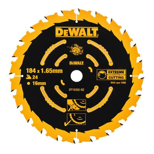 Dewalt DT10302 184mm 24T Extreme Corded Circular Saw Blade DT10302QZ
