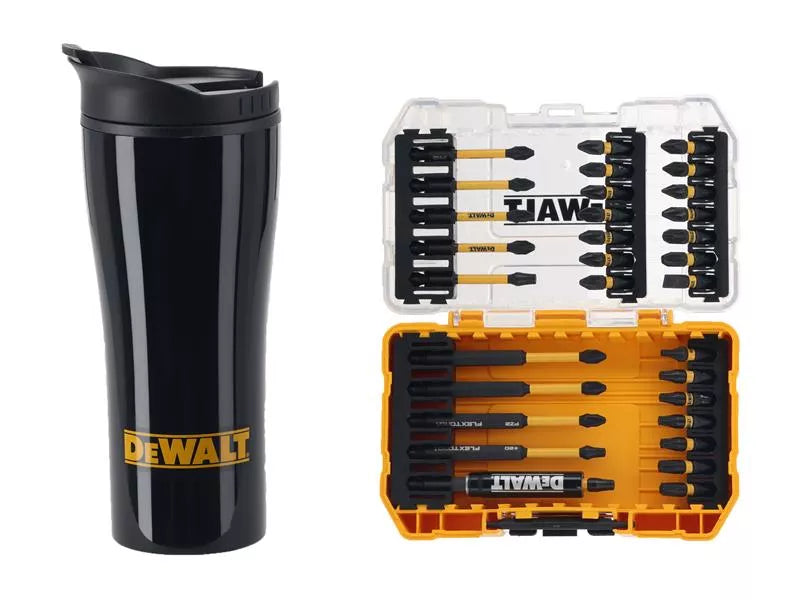 Dewalt DeWalt 31-Piece EXTREME FlexTorq Screwdriver Bit Set in TOUGH CASE+ with Travel Mug – DT70903T DT70903T