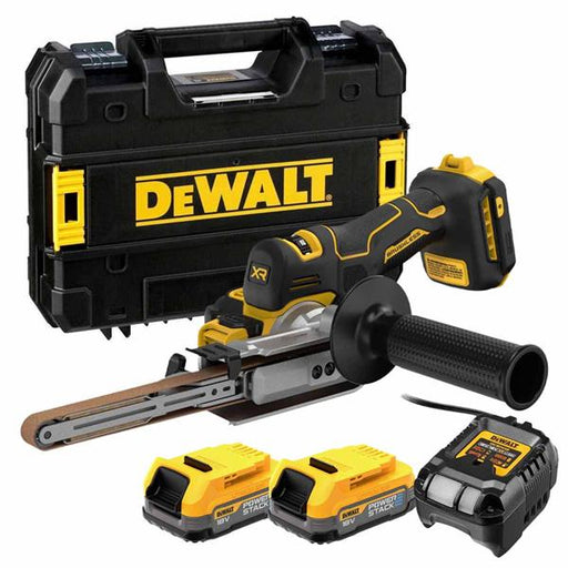 Dewalt DCM200E2T 18V XR Band File (2x1.7Ah Powerstack Batteries) & TStak Case DCM200E2T