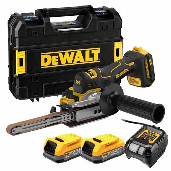 Dewalt DCM200E2T 18V XR Band File (2x1.7Ah Powerstack Batteries) & TStak Case DCM200E2T