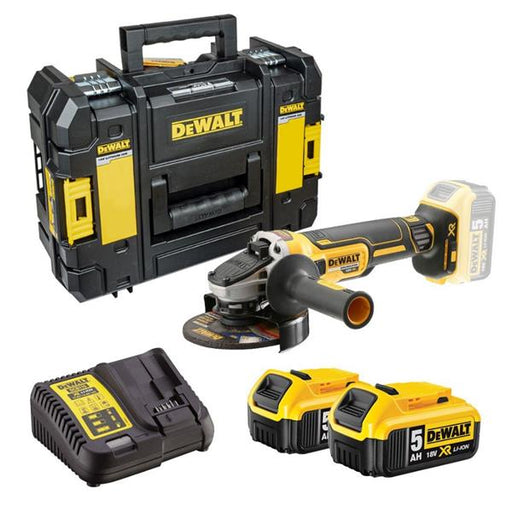 Dewalt DCG405P2T 18v XR 125mm Brushless Angle Grinder in T Stack (2 x 5Ah) DCG405P2T