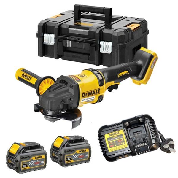Dewalt DCG418T2 54V XR FlexVolt 125mm Brushless Grinder Kit (2x6Ah) DCG418T2