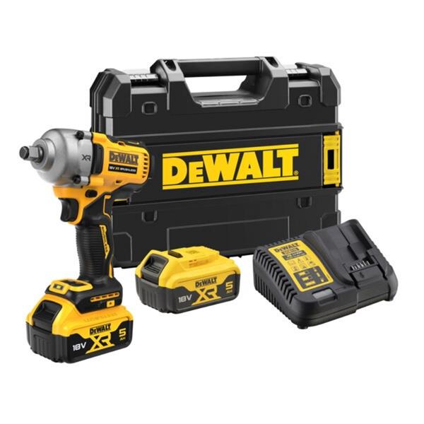 Dewalt DCF891P2T 18V XR Brushless 1/2" Drive Compact High Torque Impact Wrench (2x 5.0Ah) DCF891P2T