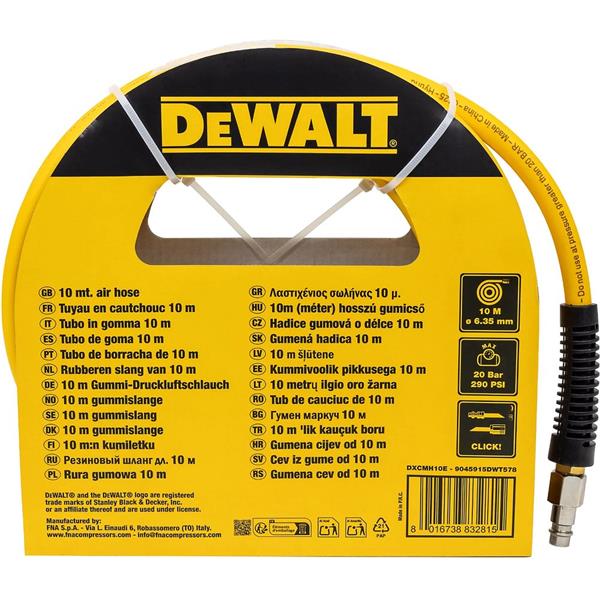Dewalt Dewalt 10m PVC Air Hose with 1/4" Quick Release Couplers (8x12mm) 9045915DWT578