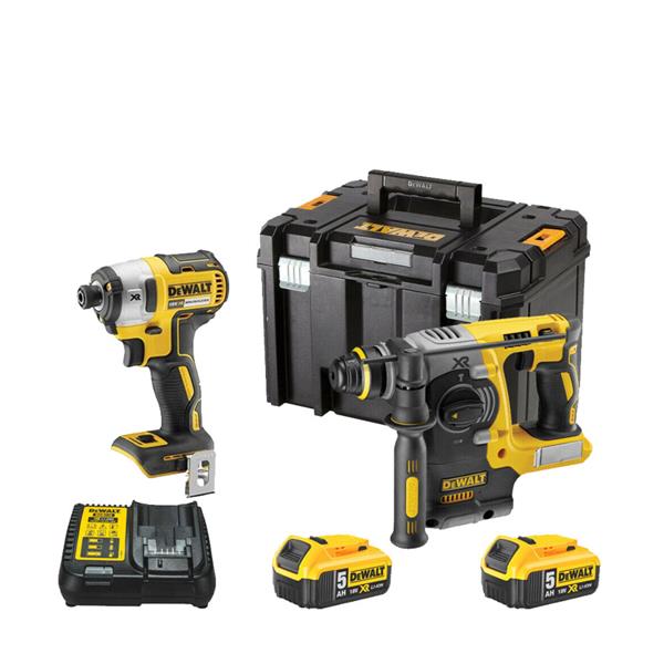 Dewalt DCK2532P2 18V Impact Driver & SDS Hammer Drill Twin Pack (2x5.0Ah) DCK2532P2