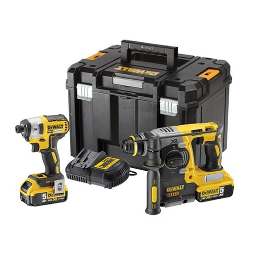 Dewalt DCK2532P2 18V Impact Driver & SDS Hammer Drill Twin Pack (2x5.0Ah) DCK2532P2