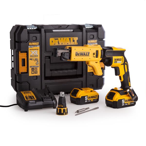 Dewalt Dewalt 18V Collated Drywall Screwdriver Kit (2x5Ah) DCF620P2K