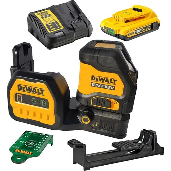 Dewalt DCE088D1G18 18V Cross Line Green Beam Laser Kit (1x2.0Ah) DCE088D1G18