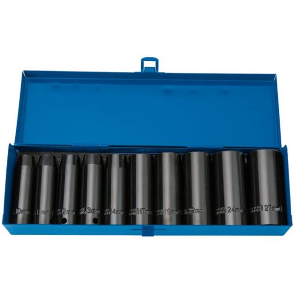 Draper Draper Expert HI-TORQ 10 Piece 1/2" Drive Metric Deep Impact Socket Set – 38369 DRA-38369