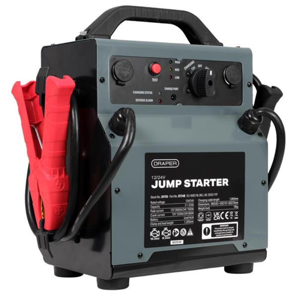 Draper Draper 12/24V Jump Starter Battery Booster 3000A – 29755 29755