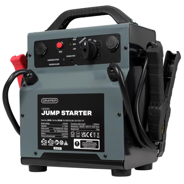 Draper Draper 12/24V Jump Starter Battery Booster 3000A – 29755 29755