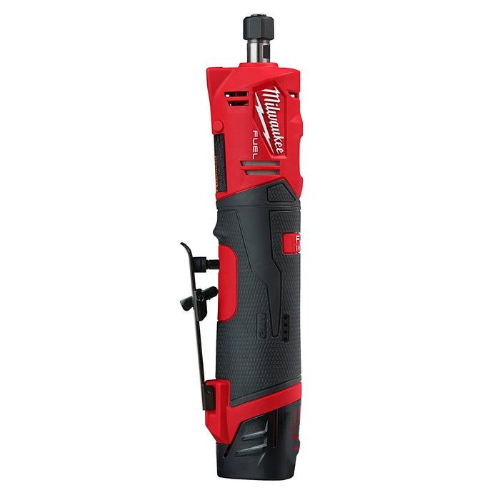 M12FDGS-422B MILWAUKEE M12 FUE Straight Die Grinder Kit ( 1/4" & 1/8" Collets, 1 x 2.0Ah battery, 1 x 4.0Ah battery, 1 x charger, 1 x FUEL Bag)