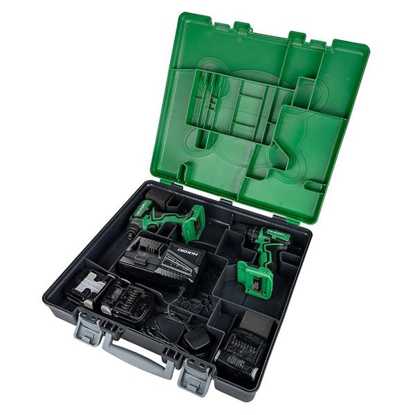 Hikoki HiKOKI 18V Brushless Combi Drill & Impact Driver Twin Kit 3x 5.0Ah – KC18DDX KC18-2
