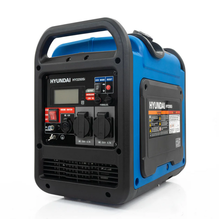Hyundai Hyundai 2200W / 2.2kW Petrol Inverter Generator, Pure Sine Wave Output, Lightweight, Quiet Running HY2250SI