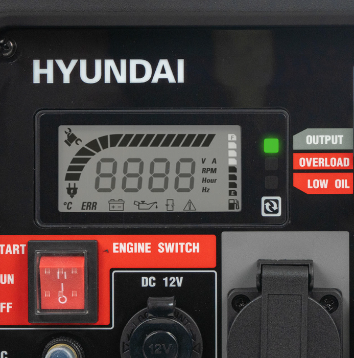 Hyundai Hyundai 2200W / 2.2kW Petrol Inverter Generator, Pure Sine Wave Output, Lightweight, Quiet Running HY2250SI